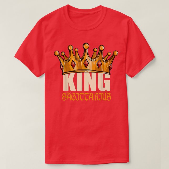 Mens King Sagittarius Zodiac Birthday Horoscope As T-Shirt (Design Front)