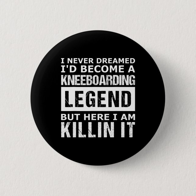 Mens Kneeboarding Funny  Button (Front)