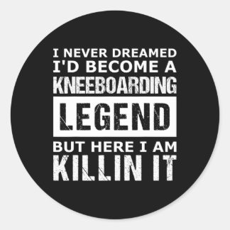 Mens Kneeboarding Funny  Classic Round Sticker