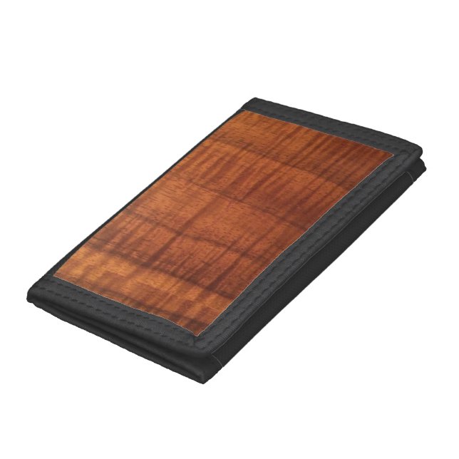 Men's Koa Wood Design Trifold Wallet (Bottom)