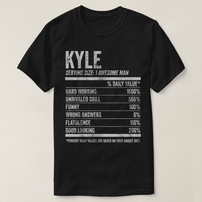 Mens Kyle Nutrition Personalized NameFunny Name Fa T-Shirt (Design Front)