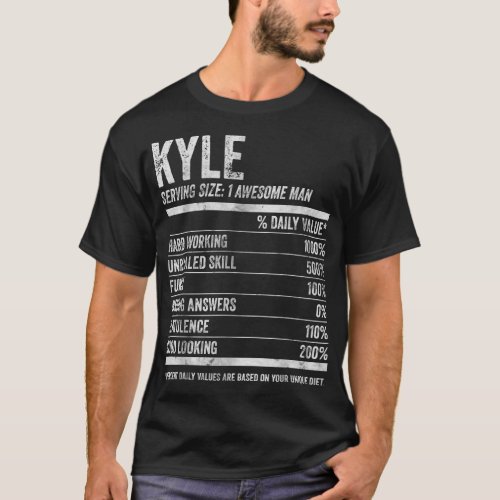 Mens Kyle Nutrition Personalized NameFunny Name Fa T_Shirt