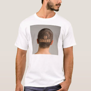 Men's LA Lakers Sports Haircut Shaved Head T-Shirt