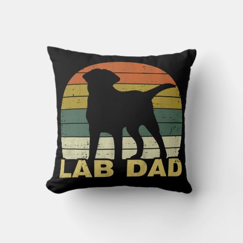 Mens Lab Dad Funny Labrador Retriever Dad Throw Pillow