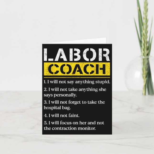 Mens Labor Coach Expecting Dad Rules Papa Funny Ba Card (Front)