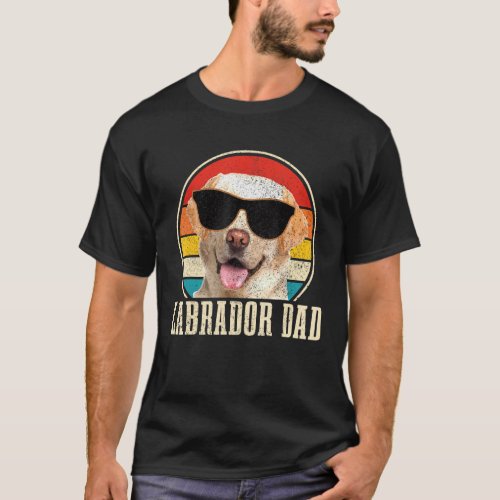 Mens Labrador Dad Vintage Sunglasses Lab Dog T_Shirt