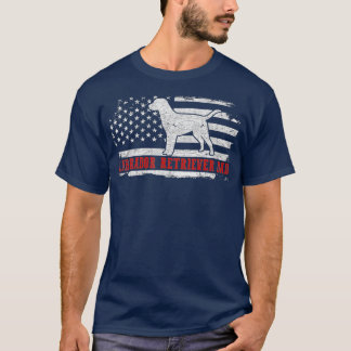Mens Labrador Retriever Dad Distressed American Fl T-Shirt