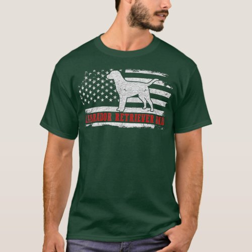 Mens Labrador Retriever Dad Distressed American Fl T_Shirt