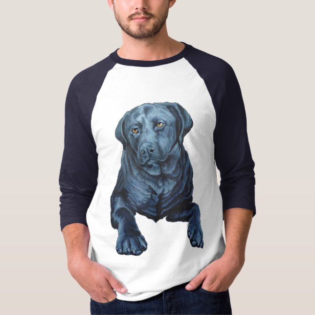 Men's Labrador Shirts Blue Dog Art Baseball Jersey (Front)