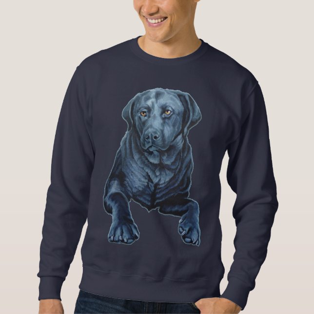 Men's Labrador Shirts Blue Dog Art Sweatshirts (Front)