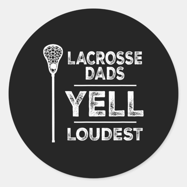 Mens Lacrosse Dad Fathers Day Sports Gift Tee  Classic Round Sticker (Front)