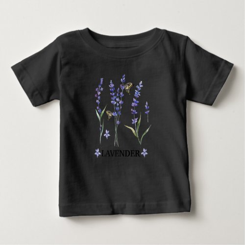 mens lavender plant butterfly herb purple flower baby T_Shirt