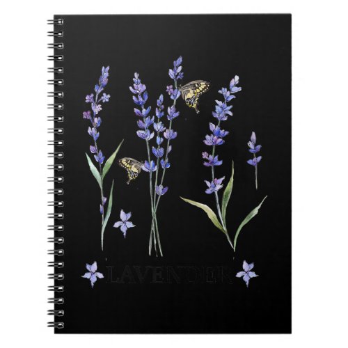 mens lavender plant butterfly herb purple flower notebook