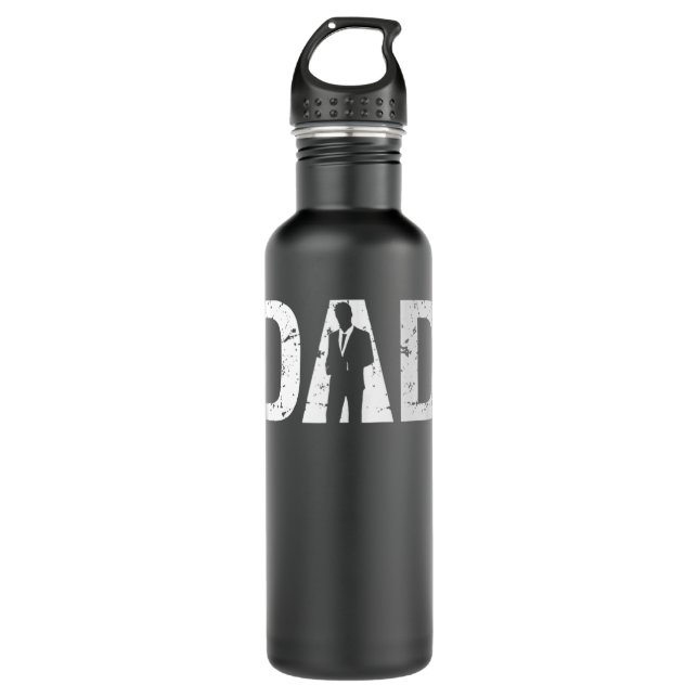 Mens Lawyer Dad Law Occupation Attorney Father Tan Stainless Steel Water Bottle (Front)