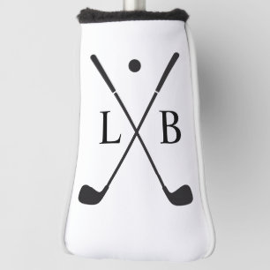 Men's Leather Golf Glove Personalised with Initial Head Cover