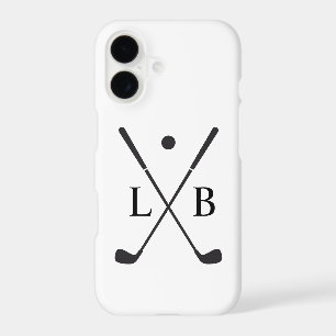 Men's Leather Golf phone Personalised with Initial iPhone 17 Case