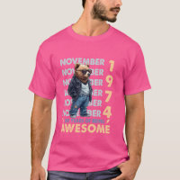 Mens Legend November 1974 50th Birthday Bear 50 Ye