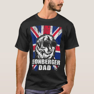 Mens Leonberger Dad Cool Uk Flag Vintage Retro T-Shirt