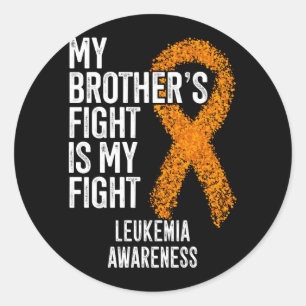 Mens Leukaemia Brothers Fight Is Fight Leukemia Classic Round Sticker