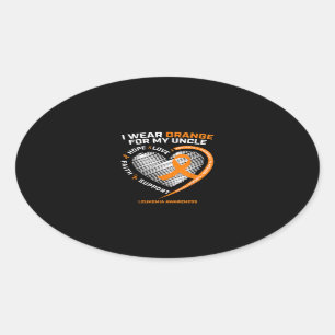 Mens Leukemia Awareness Gifts Uncle Women Kids Oval Sticker