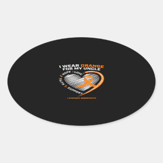 Mens Leukemia Awareness Gifts Uncle Women Kids Oval Sticker