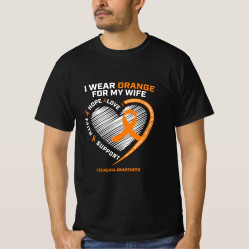 Mens Leukemia Awareness Wife Husband T Leukemia  T_Shirt