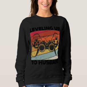 Mens Level Ascended To Husband Gamer Gamer Gaming Sweatshirt