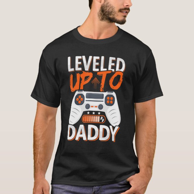 Mens Leveled Up To Daddy Soon To Be Daddy Loading, T-Shirt (Front)