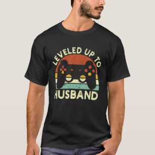 Mens Leveled Up To Husband Gifts For Him Newly Mar T-Shirt
