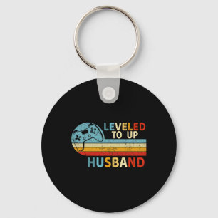 Mens Leveled Up To Husnd Video Gamer Newly Married Keychain