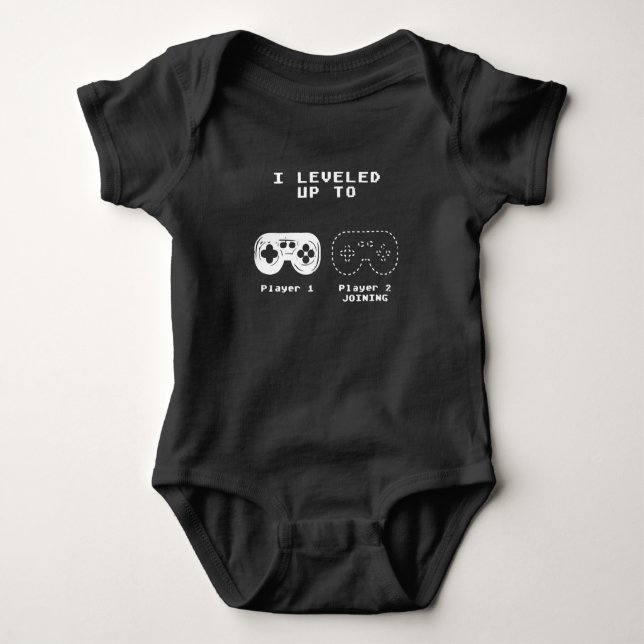 Mens Leveled Up To Uncle Gift Gamer Gaming Pregnan Baby Bodysuit (Front)