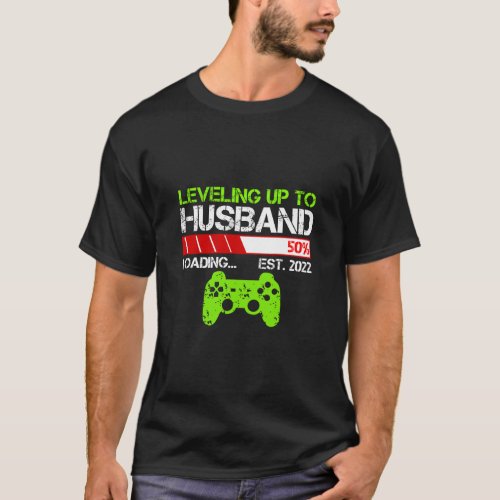 Mens Leveling Up To Husband Est 2022 Vintage Funny T_Shirt