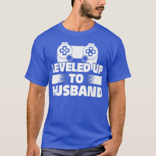 Mens Leveling Up To Husband Gamer Saying Wedding  T-Shirt