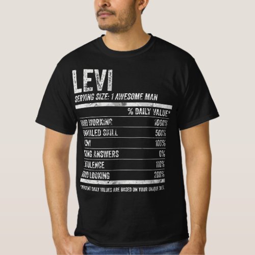 Mens Levi Nutrition Personalized Name Funny Name F T_Shirt