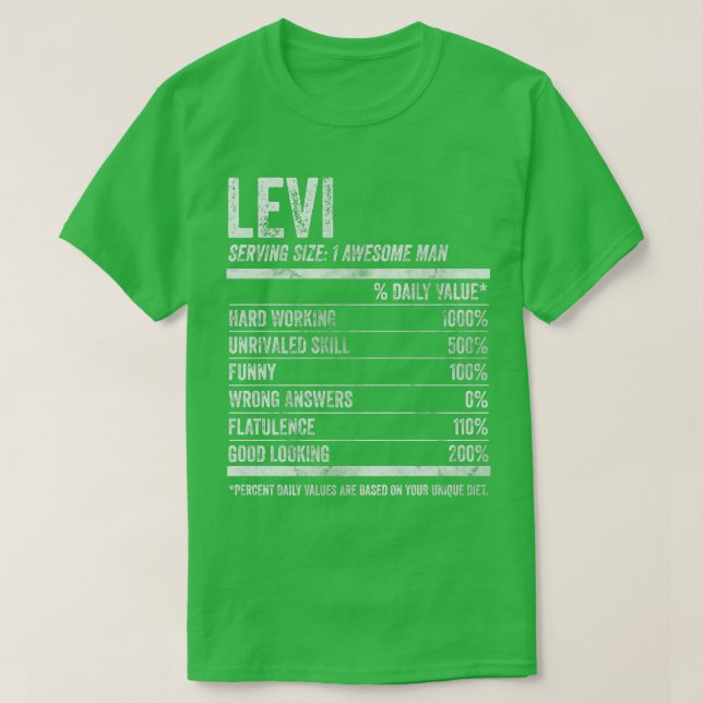 Mens Levi Nutrition Personalized Name  Funny Name  T-Shirt (Design Front)