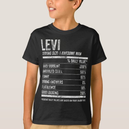 Mens Levi Nutrition Personalized Name  Funny Name  T_Shirt