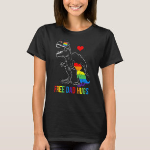 Mens Lgbt Free Dad Hugs Dinosaur Rex Papasaurus Al T-Shirt