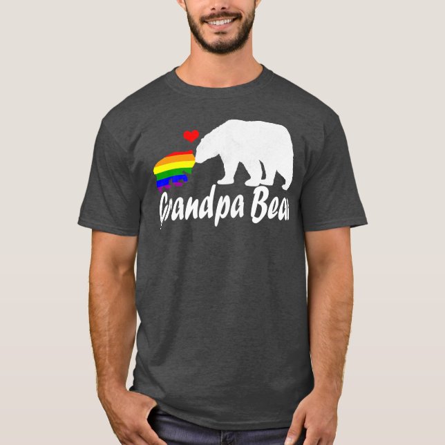 Mens LGBT Grandpa Bear Gay Pride Equal Rights T-Shirt (Front)