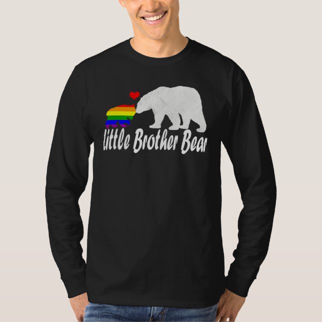 Mens Lgbt Little Brother Bear Gay Pride Equal Righ T-Shirt (Front)