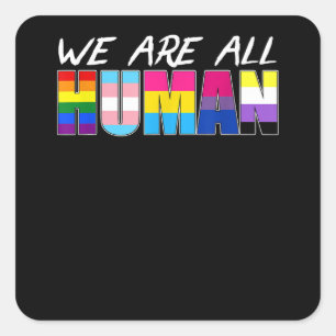 Mens LGBT Paint Splatters Gay Bear Square Sticker