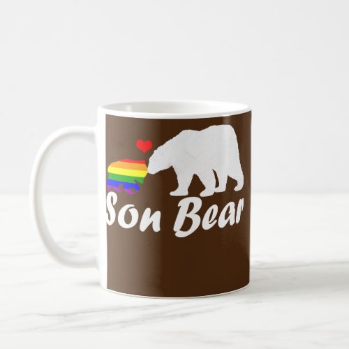 Mens LGBT Son Bear Gay Pride Equal Rights Rainbow Coffee Mug
