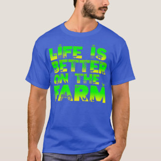 Mens Life Is Better On The Farm Animal Letters T-Shirt
