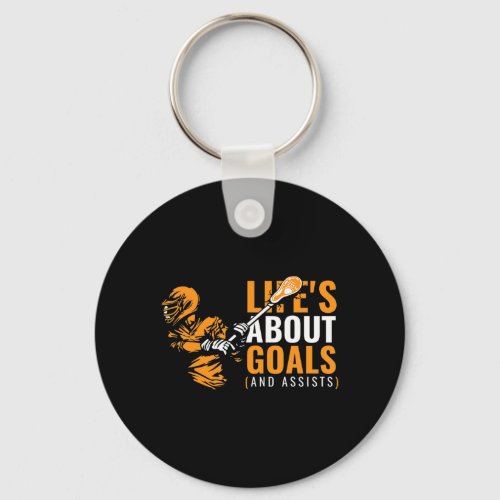 Mens Lifes About Goals Lacrosse  for Boys Lacross Keychain