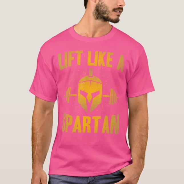 Mens Lift Like A Spartan Shirt Weight Lifting Gym  (Front)
