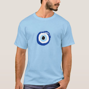 Men's light blue evil eye print t-shirt