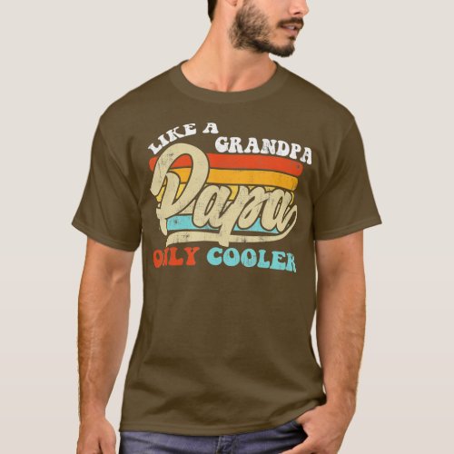 Mens Like a Grandpa Only Cooler Dad Papa Definitio T_Shirt