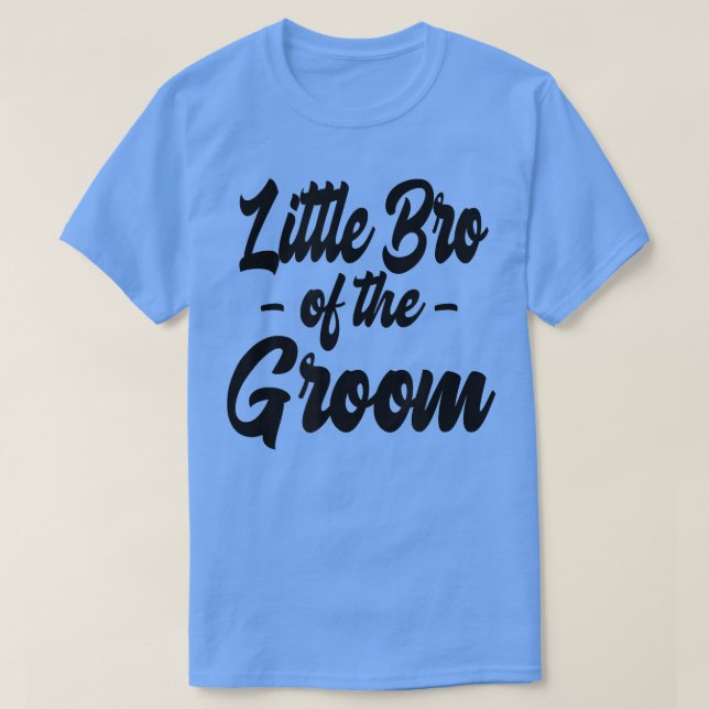 Mens Little Bro of the Groom Bachelor Matching Gro T-Shirt (Design Front)