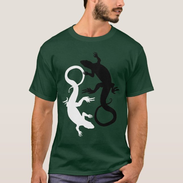 Men's Lizard T-shirt Cool Reptile Lizard Art Shirt (Front)