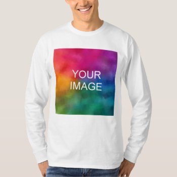 Mens Lond Sleeve T Shirts Custom Add Photo Text by art_grande at Zazzle