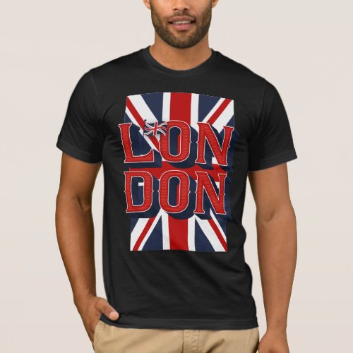 Mens London Flag T_shirt  Black